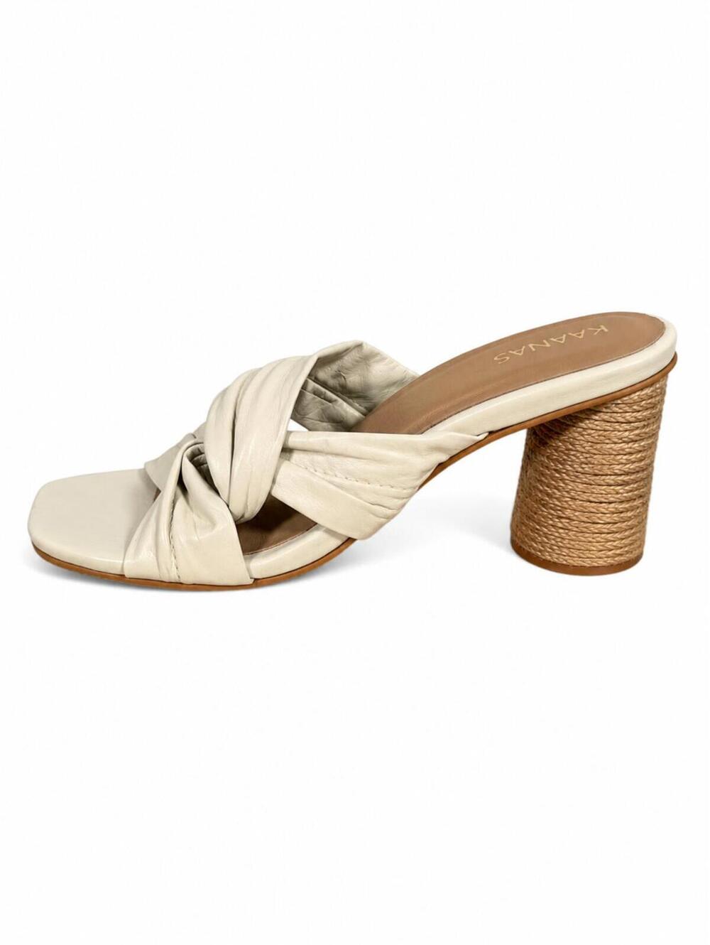 NWB Kaanas Naranjo Off White Mule Heels Size 10 - Picture 4 of 6